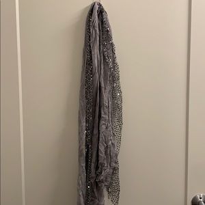 Sequined grey scarf